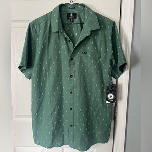 Volcom Men's Green Short Sleeve Shirt